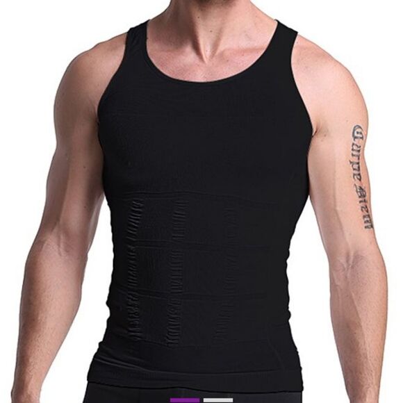NWOT XTF Extreme Fit Men Black Compression and Body Support Tank Top M Nylon - Picture 1 of 5